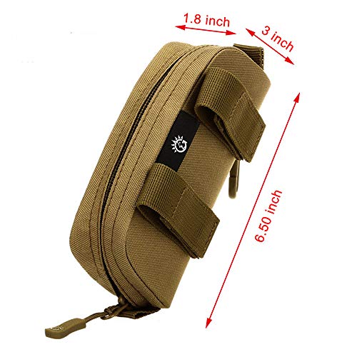 Efanr Eyeglasses Case MOLLE Modular Hardshell Sunglasses Case Tactical Zipper Eyeglass Holder Stand with Clip