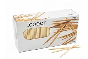 1000-Pack Bamboo Toothpicks – Natural, Smooth & Eco-Friendly | Durable Splinter-Free Wooden Picks for Kitchen, Appetizers, an