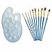 Etmact Professional Gouache Brush,Multifunctional Nylon Thread Drawing Pen, 10 Pieces Paint Brush Used for Acrylic Paints and 2 Plastic Paint Plate Painting Set Acrylic Paint Set Paint Brushes Set