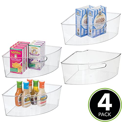 mDesign Plastic Container Lazy Susan Storage Organizer Bin