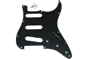 Dopro 11 Hole Vintage 62 Strat ST SSS Single Coil Pickups Guitar Pickguard Scratch Plate with Screws for American FD 62 Stratocaster Black 3 Ply (BWB)