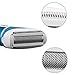 Kaiercat 3 in 1 Rechargeable Lady Shaver+Nose Ear Hair Trimmer+Eyebrow Trimmer Stainless Steel & Water Resistant with Vacuum Cleaning System (Blue)