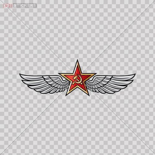 Decals Sticker Cccp Wings Car Window Wall Art Decor Doors Note Book Mobile Laptop Size: 5 X 1.6 Inches Vinyl color print