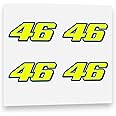 Valentino Rossi Fluorescent Yellow 46 Sticker Vinyl Decal (2013) 2" (5cm) Number