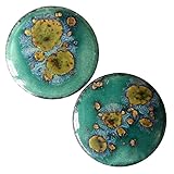 Pair - Mystic Jade Glass Essential Oil Ear Plugs Organic Handmade Ceramic double-flared body jewelry