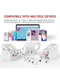 Five Star Wireless TWS Altavoz Bluetooth 3 en 1 Altavoz Bluetooth portátil con soporte para teléfono Osculum blanco con Android S8   S8plus S7, S7 Edge, X   XS   8 8 Plus, todos los dispositivos habilitados para Qi