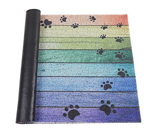 Darkyazi 23.6" x 35.4" Colorful Doormats Entrance Front Door Rug Funny Outdoors/Indoor/Bathroom/Kitchen/Bedroom/Entryway Floor Mats,Non-Slip Rubber (Dog paw Print)