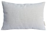TangDepot Heavy Lined Linen Cushion Cover, Throw Pillow Cover, Rectangle Pillow Covers, Decorative Cushion Cover Pillowcase - (12"x18", Cream White)