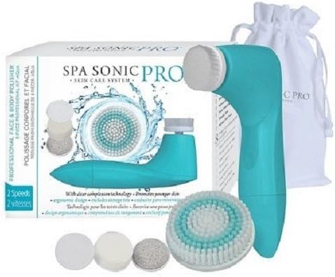 Spa Sonic Skin Care System Face and Body Polisher Professional Kit, Tangerine