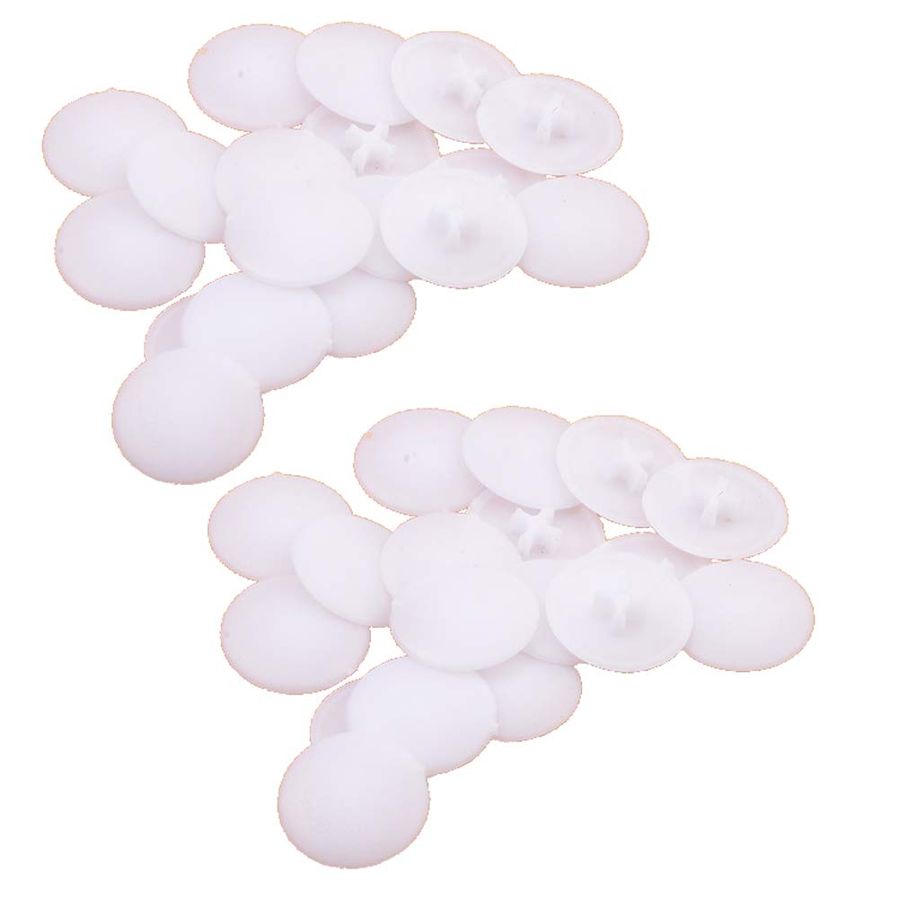 Photo 1 of 100 Plastic Round Connecting Caps, 16.5mm, White - Furniture Cabinet Fasteners with Decorative Cross Head