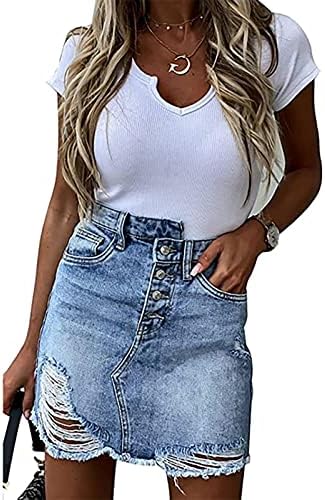 Women's Denim Pencil Skirt, Casual Mini 