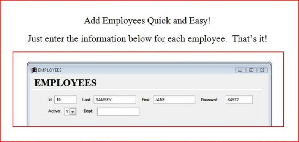 Employee Time Clock Software | Single PC | 100 Employees | Windows 7,8 or 10 | NO Monthly Fees | FREE Support: Software