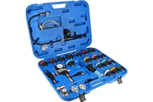 Coolant Pressure Tester Kit, 28pc Master Cooling System Vacuum Refill Kit with 23 Adapters & Vacuum Pump for Automotive Radia