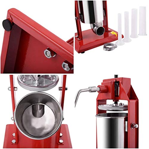 KUANDARGG Wurstfüller Wurst Füllmaschine mit 4 Füllrohre und Stable Fleischwölfe 3L – Bild 6