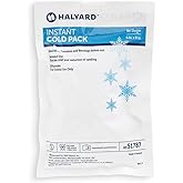 HALYARD Instant Cold Pack Disposable Cold Compress Ice Packs for Swelling Injuries Toothaches Sprains Strains 6 x 9 Inches, 24 Packs Per Case - 51787