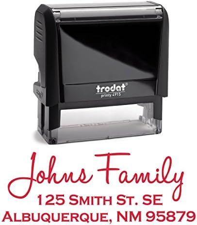 Red Self Inking Stamp Return Address Mail Stamper Custom Personalized Address Large 3 Lines Professional Wedding Gift Invitation Branding