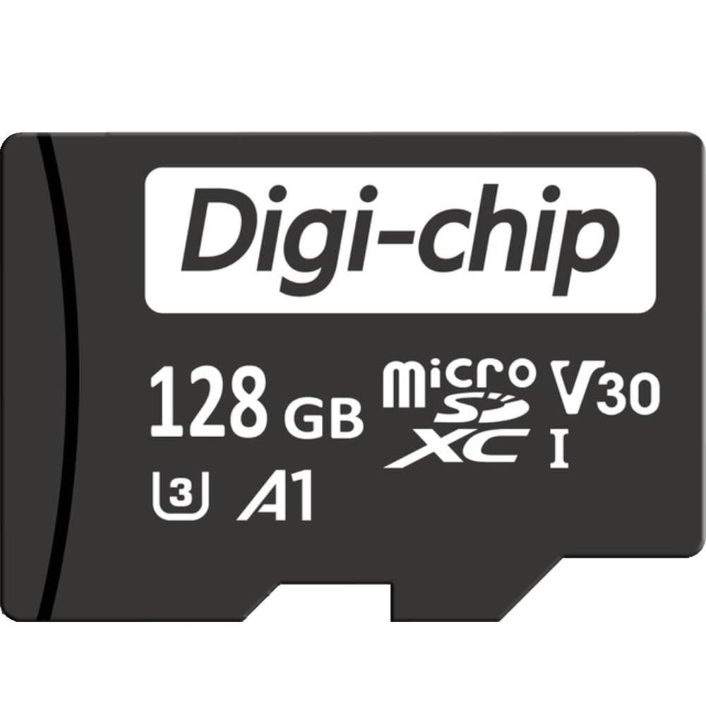 Digi-Chip 128GB Micro-SD Memory Card - Class 10 UHS-1 U3, Video Speed V30, App Speed 1, Up to 90mb/s Transfer Speeds, Full-Sized SD Adapter Included