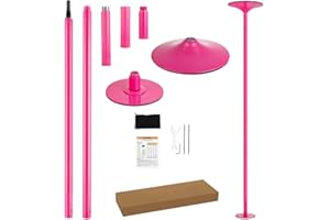 PRIORMAN Dance Pole Set -Premium Height Adjustable 7.38-8.85ft Portable 45mm Diameter 360°Spinning Dancing Pole for Home,200KGS Capacity,Drill-Free Installation with Floor-to-Ceiling Stability