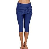 Swimming Water Pants Skirted Swim Shorts Cropped Capri Surf Leggings Wetsuit Pants UV Boardshorts for Women