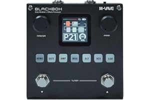 M-VAVE VEDO BLACKBOX Pedal processador multiefeitos para guitarra, com mais de 80 efeitos embutidos, modelagem de amplificador 44,1 KHz / 24 bits 6 + 1 efeitos simultâneos, recarregável integrada
