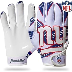 Franklin Sports Youth NFL Football Receiver Gloves – Kids Football Gloves Pair – NFL Team Logos and Silicone Palm – All…