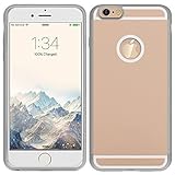 [1A Upgrade] OSSU iPhone 6+ 6S+ Plus Qi Wireless Charging Receiver Phone Case Charger Back Cover with Flexible Lightning Connector (Gold)