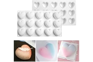 mostsom 15 Grid Heart Shaped Silicone Molds Cake Chocolate Mold Silicone Baking Pan Mold for DIY Cake Mousse Dessert Mould fo