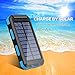 Ayyie Solar Charger,10000mAh Solar Power Bank Portable External Backup Battery Pack Dual USB Solar Phone Charger with 2LED Light Carabiner and Compass for Your Smartphones (Blue)