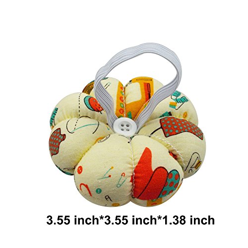 Lovely Pumpkin Wrist Pin Needles Cushion, Wrist Wearable for Needlework Sewing, 3.55 Inch, by ZXSWEET