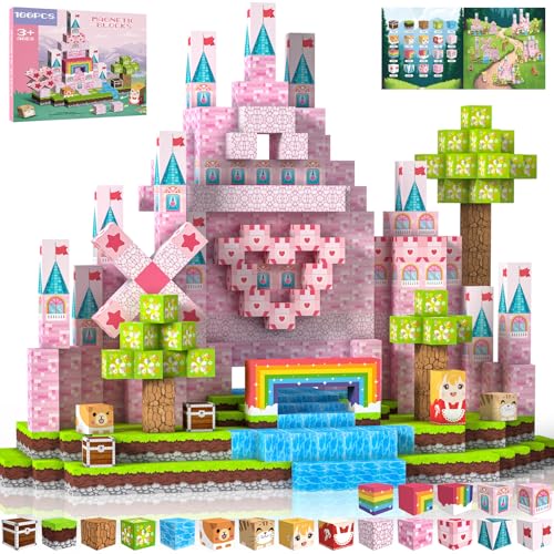 Crifeton Costruzioni Magnetiche per Bambini 100 PCS 2CM 3+ Giochi Cubi Magnetici, Blocchi Magnetic Building Blocks Giocattoli Montessori a Partire da 3 4 5 6 7 8 9 10 11 12 Anni Regali di Compleanno