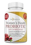 Women's Health Probiotic with Cranberry, Black Cohosh & Ashwagandha Root - Complete Urinary Tract Support â€“ Dr. Formulated 60 Delayed Release Caps