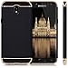 kwmobile Case Compatible with Samsung Galaxy J5 Pro 2017 (International Version) - Shockproof Hard Back Cover with Chrome Frame - Black