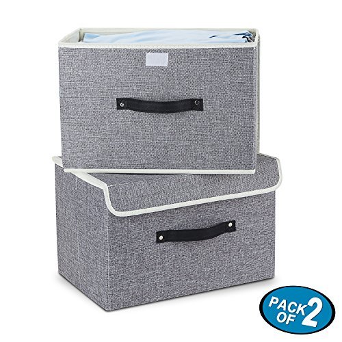 EZ GENERATION Storage Bins Set, Storage Baskets Pack of 2 Foldable