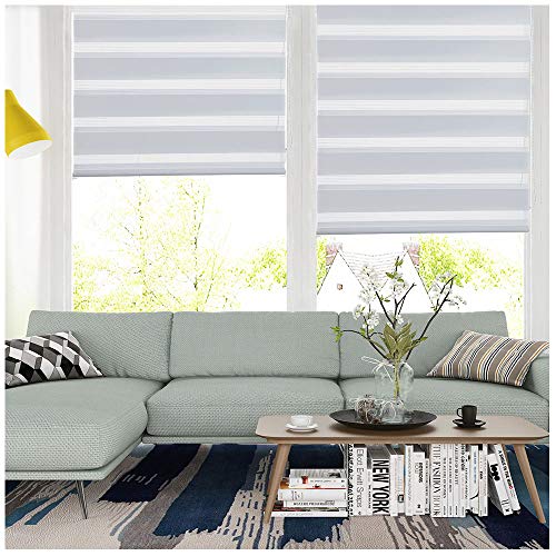 LUCKUP Horizontal Window Shade Blind Zebra Dual Roller Blinds Day and Night Blinds Curtains，Easy to Install 31.5