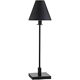 Henn&Hart 28" Modern 1-Light Table Lamp with Black Metal Cone Shade for Dining Room, Living Room, or Office, Black