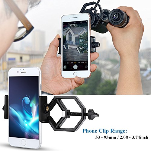 Richer-R Universal Cell Phone Photography Adapter Mount, Aluminium Alloy Telescope Universal Cellphone Mount Suitable for Monocular Rifle Scope Telescope - Thumbnail 4