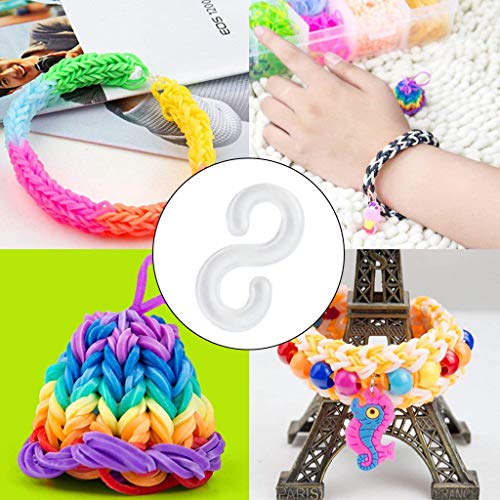 Hongxin 300 Pcs S Clips Value Pack for Loom Rubber Band for DIY Bracelet Making Refill Kit,S-Biner MicroLock, Locking Key Holder