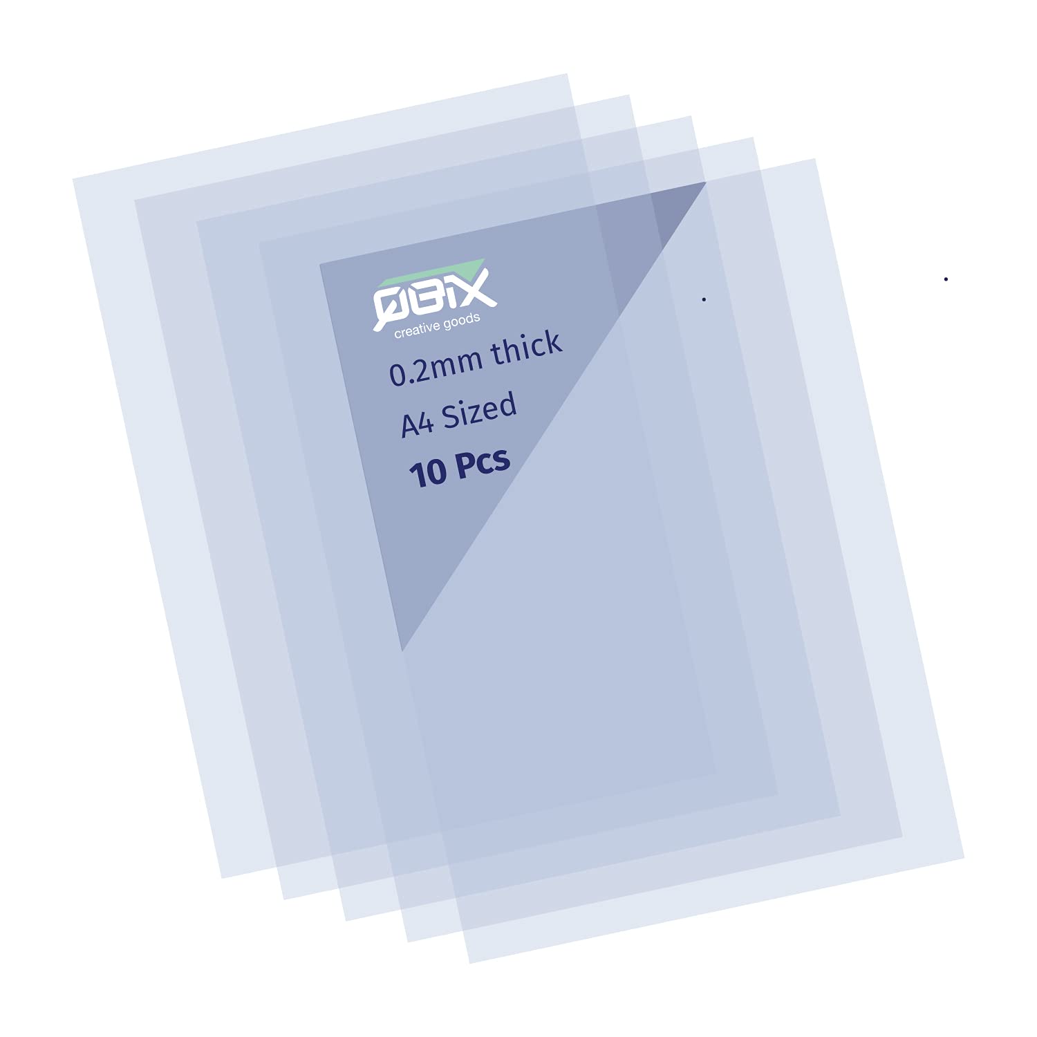 QBIX Transparent A4 Sheets - 10pcs Plastic Stencil-Art Sheets - 0.2mm Suitable for DIY Stencil Cutting