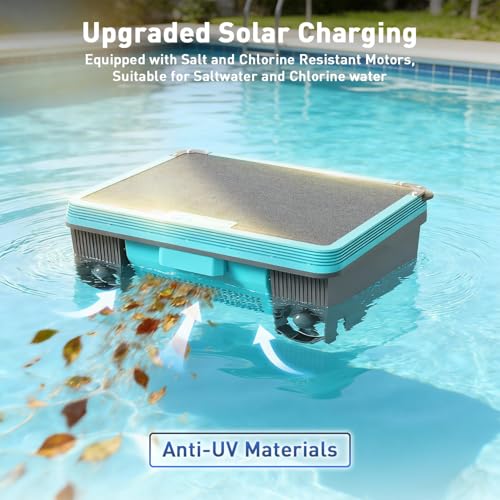 Solar Powered Pool Skimmer, Cordless Pool Cleaner, Robotic Pool Vacuum-H3 Overground Robotic Pool Skimmer Robot with AppSelf-Parking (App Support)