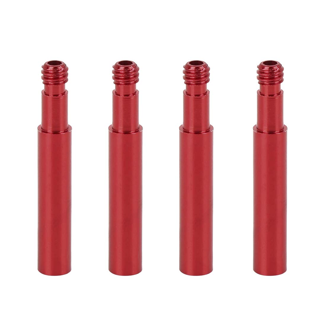 X AUTOHAUX 40mm Aluminum Alloy Bike French Type Valve Extender Extension Red 4pcs