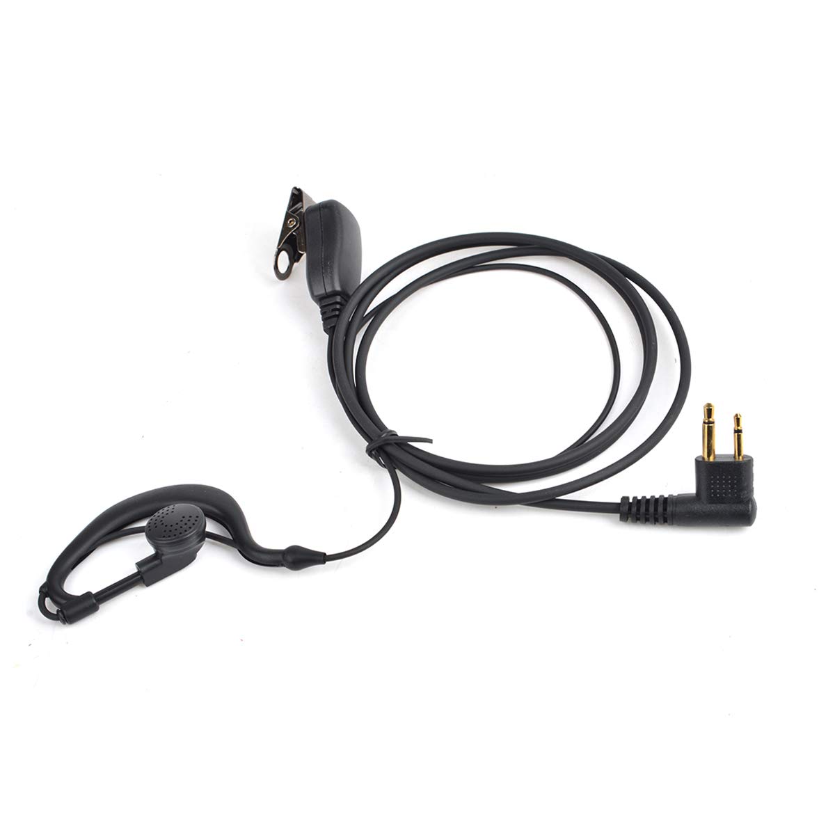 HYS G-Shape Two Way Radio Headset Inline PTT Mic Radio Earpiece Compatible with 2 Pin Motorola Walkie Talkie Motorola CP040 DP1400 GP68 GP88 GP300 CT150 Pro1150 Hyera Midland โ image 1