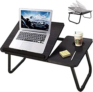 Lap Desk with Cup Holder,Bed Desk for Laptop,Table Tray for Bed,Adjustable Computer Stands with Cup Slot for Writing,Portable Fits up to 17 inches Notebook for Eating Watching Movie on Bed Couch Sofa