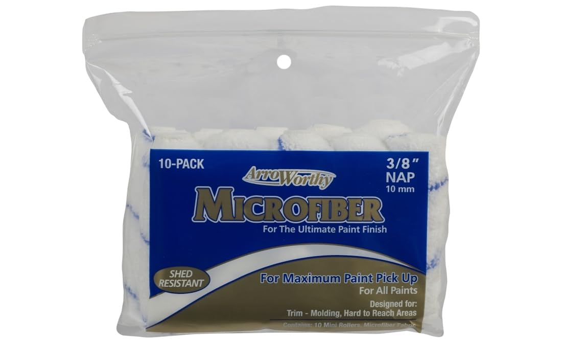ARROWORTHY 4-MFR3CK 4 X 3/8 CONTRACTOR 10 PACK MICROFIBER - MINI - ROLLER COVER - CONTRACTOR by Arroworthy