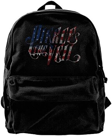 ATTENRY Canvas Backpacks Pierce The Veil USA Flag Logo Canvas Backpack Travel Rucksack Backpack Daypack Knapsack Laptop Shoulder Bag