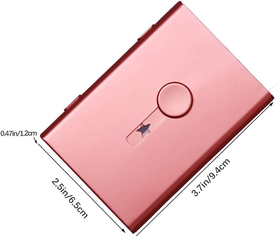 KINGFOM Stainless Steel Business Card Case Holders Thumb Slide-Out for Men and Women (Rose Gold-1884), Standard - Image 3