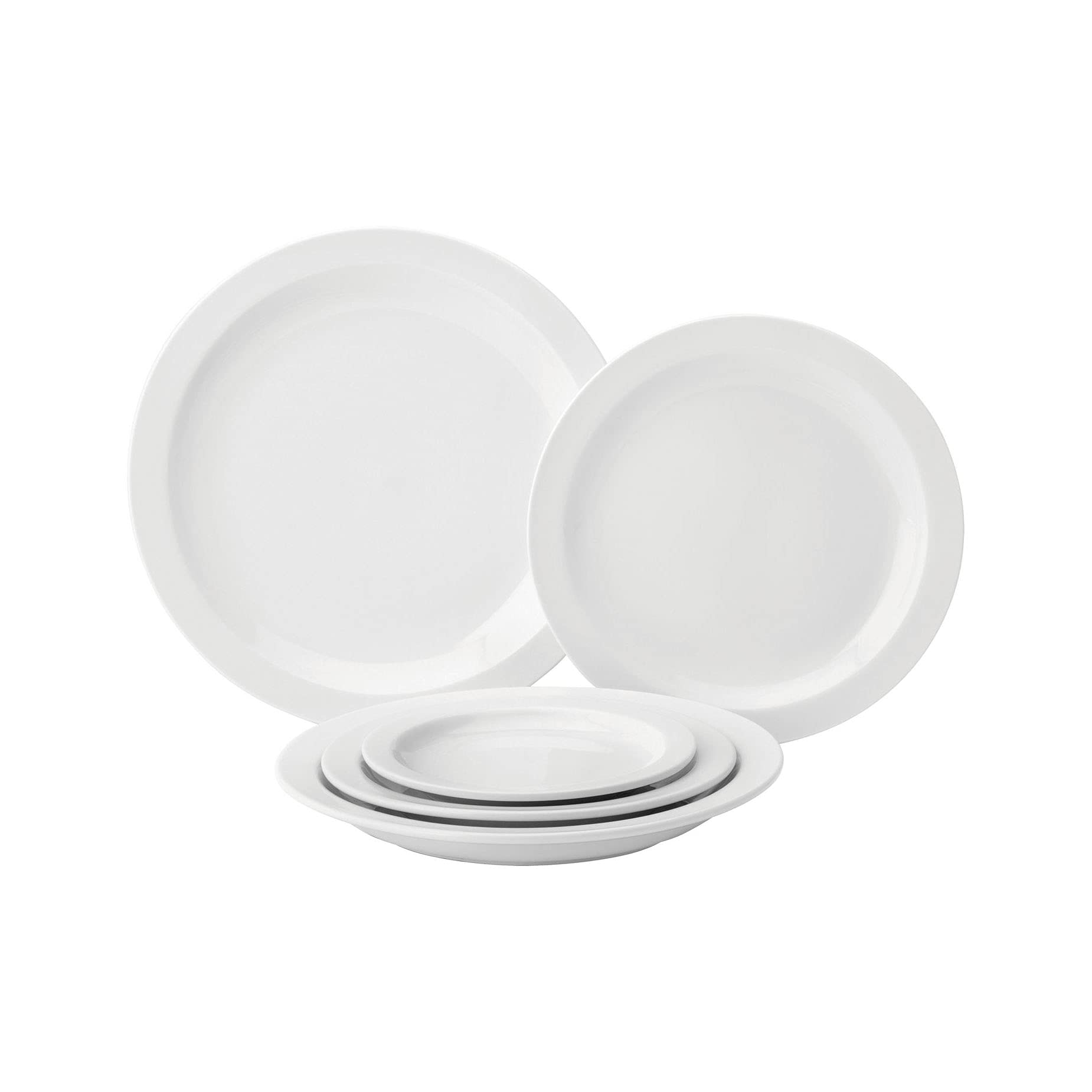 Utopia Pure White Narrow Rim Plate 8inch / 20.6cm - Case of 36 - Vitrified Porcelain Plates