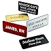 Custom Engraved Name Tag Badges – Personalized Identification with Pin or Magnetic Backing, 1.5 Inches x 3 Inches, European Gold/Black