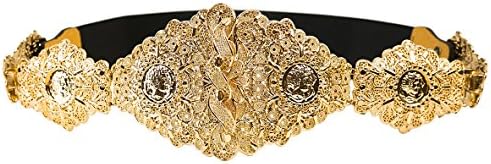 Women Retro Elastic Stretchy Waistband Shinny Metal Interlock Dress Party Cinch Obi Wide Belt
