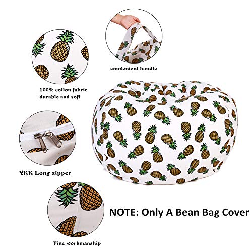 Lukeight Stuffed Animal Storage Bean Bag Chair, Bean Bag Cover for