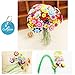 Carykon DIY Craft Iron Wire Button Felt Bouquets Kit, Make 40 Flowers (8-Petal Flowers)